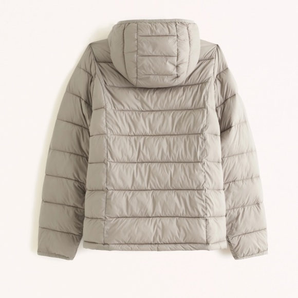 Abercrombie & Fitch Taupe Tan Lightweight Packable Puffer winter coat - sz m - Picture 5 of 11